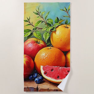 Frisches Obst in perfektem Mix Design Strandtuch