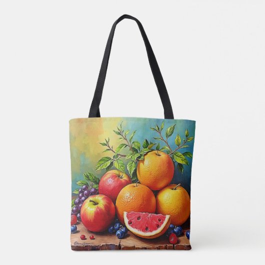 Frisches Obst in perfektem Mix Design Tasche (Rückseite)
