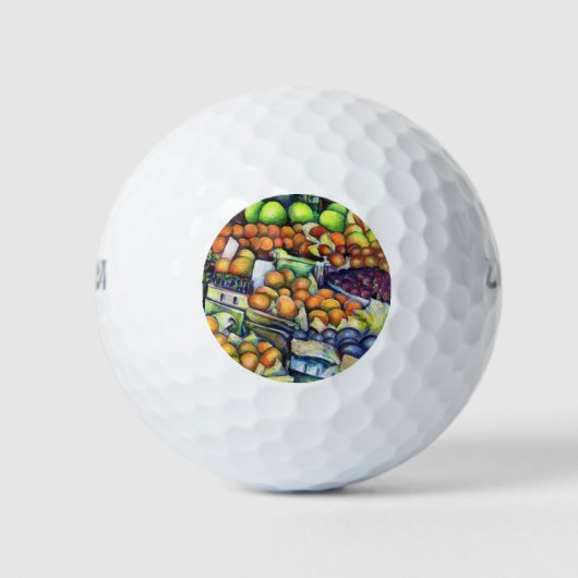 Frisches Obst mit Francis Golfball (Vorderseite)