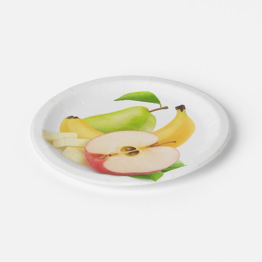 Frisches Obst Pappteller (Schrägansicht)