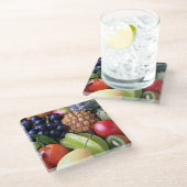 Frisches Obst - Sweet Display, Foto Glasuntersetzer (Schrägansicht)