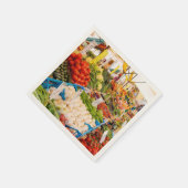 Frisches Obst und Gemüse auf dem Markt für Bauern Serviette (Ecke)