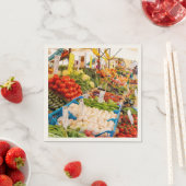 Frisches Obst und Gemüse auf dem Markt für Bauern Serviette (Beispiel)