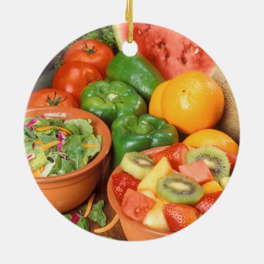 Frisches Obst und Gemüse Keramik Ornament (Hinten)