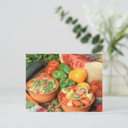 Frisches Obst und Gemüse Postkarte (Stehend Vorderseite)