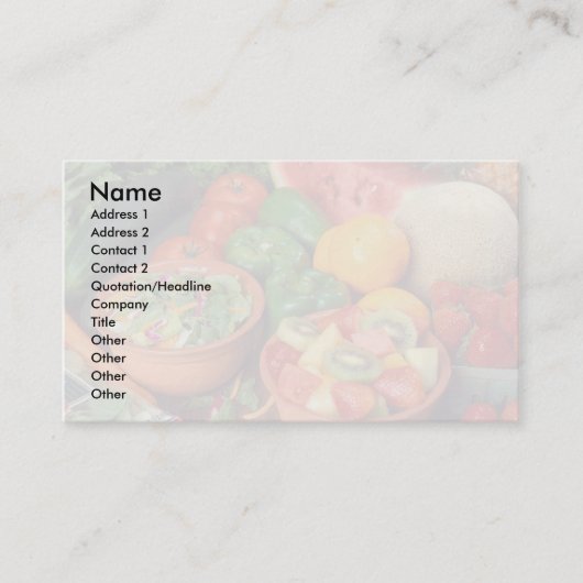 Frisches Obst und Gemüse Visitenkarte (Vorderseite)