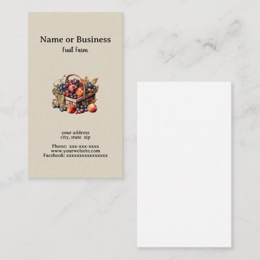 Frisches Obst Visitenkarte (Vorne/Hinten)