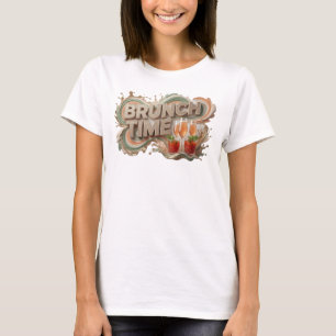Frisches Orange BRUNCH-ZEIT Statement T-Shirt