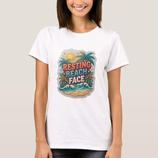 Frisches Orange RESTING BEACH FACE Tee (Vorderseite)