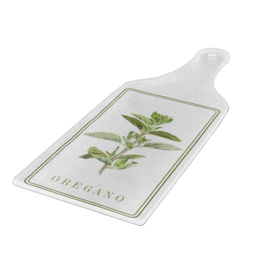 FRISCHES OREGANO Glassbrett Paddel Schneidebrett (Ecke)