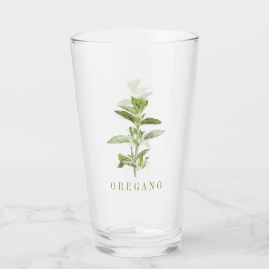 FRISCHES OREGANO Pint Trinkglas Glas (Vorderseite)
