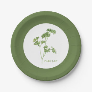 FRISCHES PARSLEY 7" Rundpapier-Teller - Grünbuch Pappteller