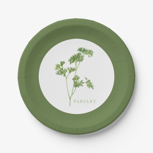 FRISCHES PARSLEY 7" Rundpapier-Teller - Grünbuch Pappteller (Vorderseite)
