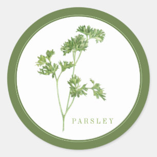 FRISCHES PARSLEY Große runde Sticker (+Text) Grün