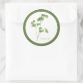 FRISCHES PARSLEY Große runde Sticker (+Text) Grün (Tasche)