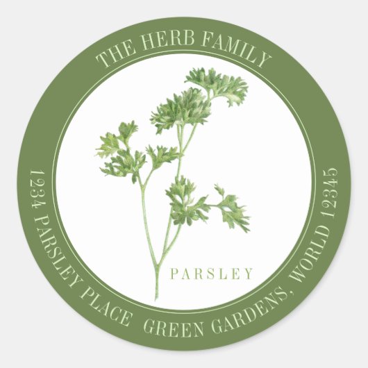FRISCHES PARSLEY Große runde Umschlag Aufkleber - (Vorderseite)