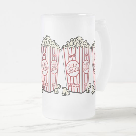 Frisches Popcorn Mattglas Bierglas (VorderseiteRechts)