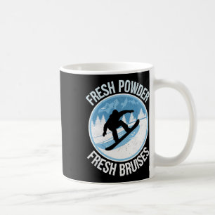 Frisches Pulver Frische Brust Snowboarden Winter S Kaffeetasse