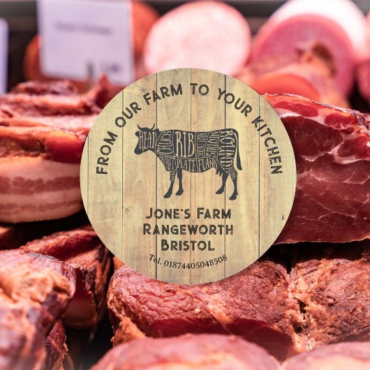 Frisches Rindfleisch aus der Farm Aufkleber | Rust