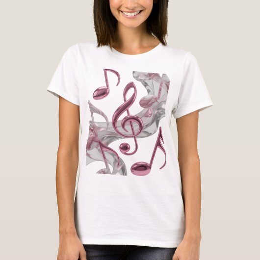 Frisches Rosa MUSIC IN MOTION Textdesign T-Shirt (Vorderseite)