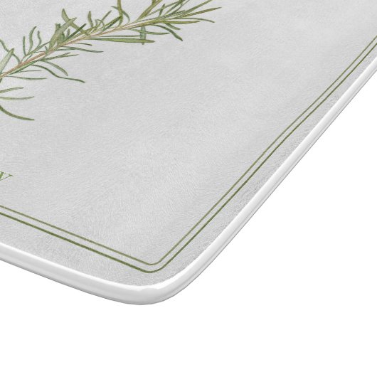 FRISCHES ROSEMARY 6x7 Glas Cutting Board Schneidebrett (Ecke)