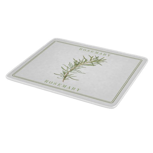 FRISCHES ROSEMARY 6x7 Glas Cutting Board Schneidebrett (Ecke)