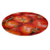Frisches rotes Tomatenblatt Schneidebrett (Ecke)