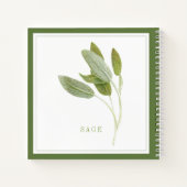 FRISCHES SAGE 8.5x8.5 SpiralNotebook - Grün Notizblock (Rückseite)