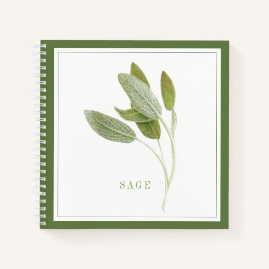 FRISCHES SAGE 8.5x8.5 SpiralNotebook - Grün Notizblock (Vorderseite)
