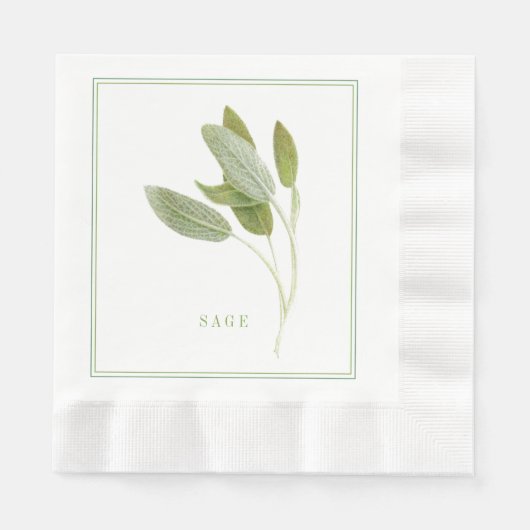 FRISCHES SAGE geprägtes Mittagspapier Napkins Serviette (Vorderseite)