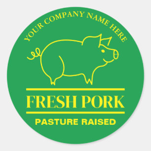 Frisches Schweinefleisch, kundenspezifischer Stick Runder Aufkleber