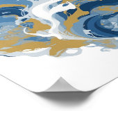 Frisches Silber ABSTRACT ART Design v3 Poster (Ecke)