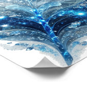Frisches Silber BLAUER EISBLATT Künstlerisches Mot Poster (Ecke)