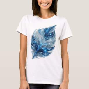 Frisches Silber BLAUER EISBLATT Künstlerisches Mot T-Shirt