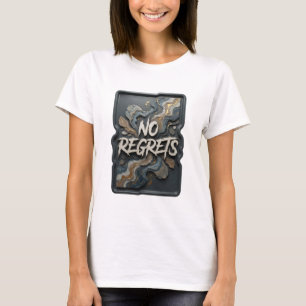 Frisches Silber OHNE BEDAUERN 3D-Textkunst T-Shirt