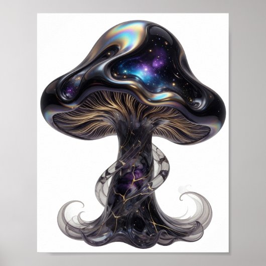 Frisches Silber SPACE MUSHROOM Custom Design Poster (Vorne)