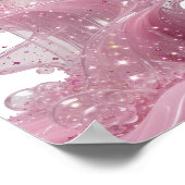 Frisches Silbernes PINK GLITTER WASSERFALL Tragbar Poster (Ecke)
