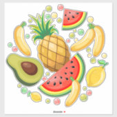 Frisches Sommerkulstmuster Aufkleber (Blatt)