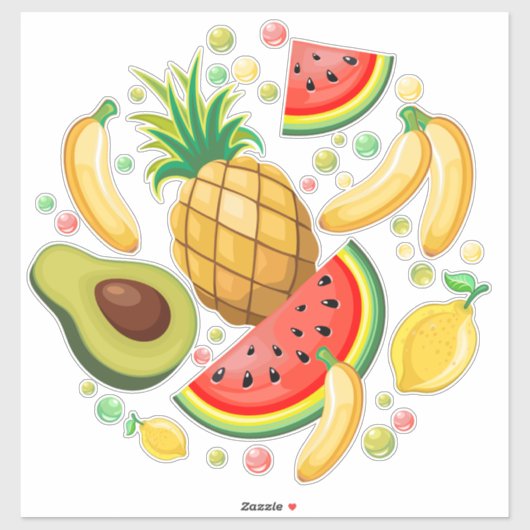 Frisches Sommerkulstmuster Aufkleber (Blatt)