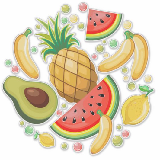 Frisches Sommerkulstmuster Aufkleber (Vorderseite)