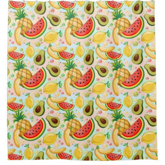 Frisches Sommerkulstmuster Duschvorhang (Vorderseite)