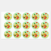 Frisches Sommerkulstmuster Etiketten (Blatt)