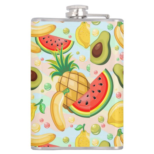 Frisches Sommerkulstmuster Flachmann (Rückseite)