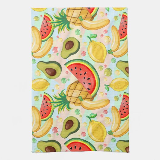 Frisches Sommerkulstmuster Geschirrtuch (Vertikal)