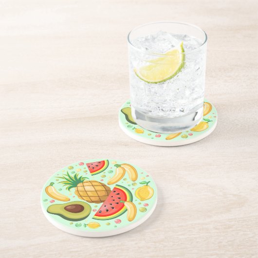 Frisches Sommerkulstmuster Getränkeuntersetzer (Seite)