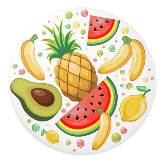 Frisches Sommerkulstmuster Keramikknauf (Vorderseite)