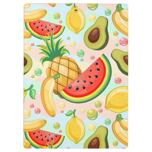 Frisches Sommerkulstmuster Klemmbrett (Rückseite)