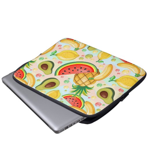 Frisches Sommerkulstmuster Laptopschutzhülle (Vorne Knopf)