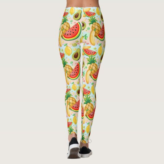 Frisches Sommerkulstmuster Leggings (Rückseite)