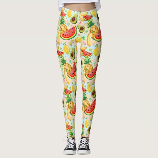 Frisches Sommerkulstmuster Leggings (Vorderseite)